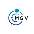 MGV letter technology logo design on white background. MGV creative initials letter IT logo concept. MGV letter design Royalty Free Stock Photo