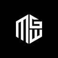 MGW logo MGW icon MGW monogram MGW letter minimalist Circle flat Unique modern abstract logo design Royalty Free Stock Photo
