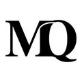 MQ letter black logo icon template 1 Royalty Free Stock Photo