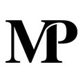 MP letter black logo icon template 1 Royalty Free Stock Photo