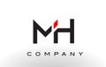 MH Logo. Letter Design Vector.