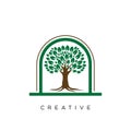 Tree life logo design vector icon unique Royalty Free Stock Photo