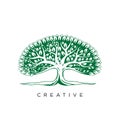 Tree life logo design vector icon unique Royalty Free Stock Photo