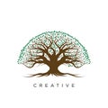 Tree life logo design vector icon unique Royalty Free Stock Photo