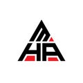 MHA triangle letter logo design with triangle shape. MHA triangle logo design monogram. MHA triangle vector logo template with red Royalty Free Stock Photo