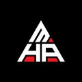 MHA triangle letter logo design with triangle shape. MHA triangle logo design monogram. MHA triangle vector logo template with red Royalty Free Stock Photo