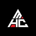 MHC triangle letter logo design with triangle shape. MHC triangle logo design monogram. MHC triangle vector logo template with red Royalty Free Stock Photo