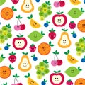 Cute fruit with faces pattern