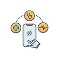 Color illustration icon for Mhealth, online and cellphone