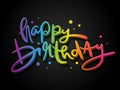 HAPPY BIRTHDAY! colorful brush lettering card Royalty Free Stock Photo