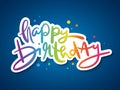 Colorful HAPPY BIRTHDAY hand lettering card Royalty Free Stock Photo