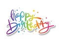 Colorful HAPPY BIRTHDAY hand lettering card Royalty Free Stock Photo