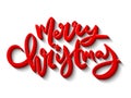 MERRY CHRISTMAS red brush calligraphy banner Royalty Free Stock Photo