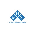 MHS letter logo design on WHITE background. MHS creative initials letter logo concept. MHS letter design Royalty Free Stock Photo