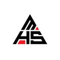 MHS triangle letter logo design with triangle shape. MHS triangle logo design monogram. MHS triangle vector logo template with red Royalty Free Stock Photo
