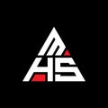 MHS triangle letter logo design with triangle shape. MHS triangle logo design monogram. MHS triangle vector logo template with red Royalty Free Stock Photo