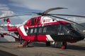 Mi-38 medium multipurpose helicopter stands on the Black Sea coast