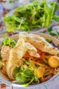 ( Mi Quang) noodle with meat, vegetable, fish, chicken and spices