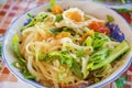 ( Mi Quang) noodle with meat, vegetable, fish, chicken and spices