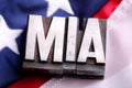 MIA on American Flag Royalty Free Stock Photo