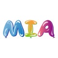 Mia Female name text balloons