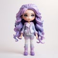 Mia: Kawaii Chic Vinyl Toy With Long Purple Hair