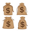 Money bag brown doller and used to decorate Royalty Free Stock Photo