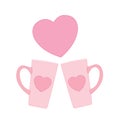 Heart cup Pink counterpart and love