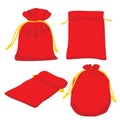Red bag with gold money