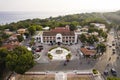 Miagao, Iloilo, Philippines - Aerial of the town hall and plaza square Royalty Free Stock Photo