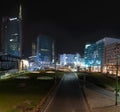 03/02/2019 Milan, Italy: Unicredit tower, Gae Aulenti square, financial district of milan seen from the overpass Bussa