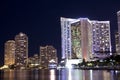 Miami Bayside Marina at night