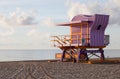 Miami beach colorful lifeguard rescue tower Royalty Free Stock Photo