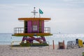 Miami Beach colorful lifeguard stand Royalty Free Stock Photo