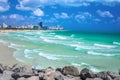 Miami Beach colorful beach and ocean view, Florida Royalty Free Stock Photo