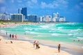 Miami Beach colorful beach and ocean view, Florida Royalty Free Stock Photo