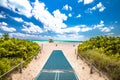 Miami Beach colorful sand beach and lifeguard post view Royalty Free Stock Photo