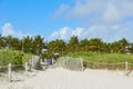 Miami Beach entrance with palm trees Florida US Royalty Free Stock Photo