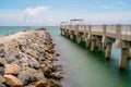 Miami Beach fishing pier and jetty Royalty Free Stock Photo