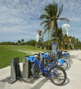 Miami Beach, FL - USA - 11-28-2023: A Citibike bike share station in South Beach , Florida