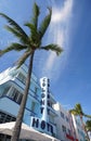 Miami Beach, FL - USA - 11-28-2023: The Colony Hotel on Ocean Drive in South Beach , with its art deco design Royalty Free Stock Photo