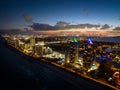 Aerial photo Blue and Green Diamond Miami Beach residential condominium buildings