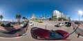 360 panorama Miami Beach boat show Collins Avenue Royalty Free Stock Photo
