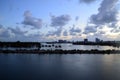 Miami Beach and the Florida `intra-Coastal Waterway at Dawn Royalty Free Stock Photo