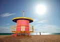 Miami Beach Florida lifeguard house at night