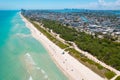 Miami Beach Florida. Panorama of Miami Beach City FL. Atlantic Ocean. Summer vacations. Beautiful View on park Royalty Free Stock Photo