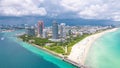 Miami. Miami Beach Florida. Panorama of South Miami Beach FL. Atlantic Ocean. Beautiful seascape. Turquoise color of sea water Royalty Free Stock Photo