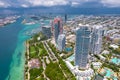 Miami. Miami Beach Florida. Panorama of South Miami Beach FL. Atlantic Ocean. Beautiful seascape. Turquoise color of sea water Royalty Free Stock Photo