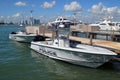 Miami Beach,Florida police patrol boats Royalty Free Stock Photo