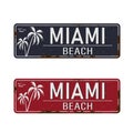 Miami Beach , Florida, road sign vector illustration, road table, USA city